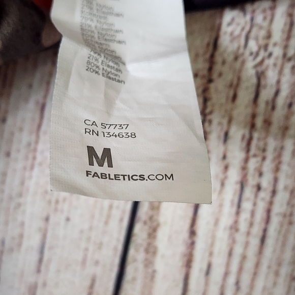 Fabletics Anywhere High Waist Leggings 7/8 Water Color Blue Orange Key Pocket M - Picture 2 of 7